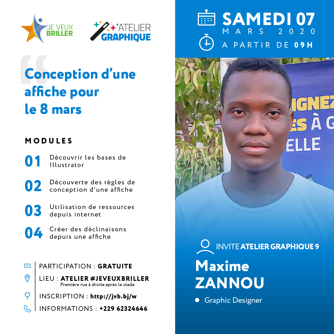 ATELIER GRAPHIQUE 9 : Apprendre et créer une affiche pour le 08 mars